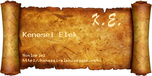 Kenesei Elek névjegykártya